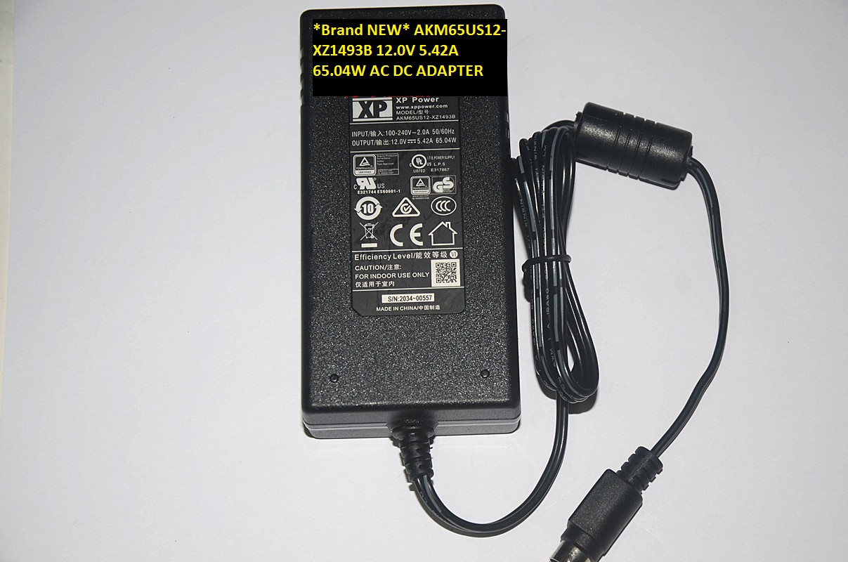 *Brand NEW* XP Power 12.0V 5.42A 65.04W AKM65US12-XZ1493B AC DC ADAPTER - Click Image to Close